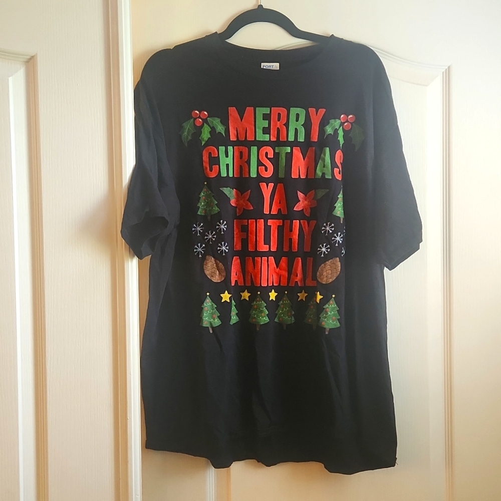 Ugly Christmas T-Shirt - Home Alone Theme - Merry Christmas Ya Filthy Animal
